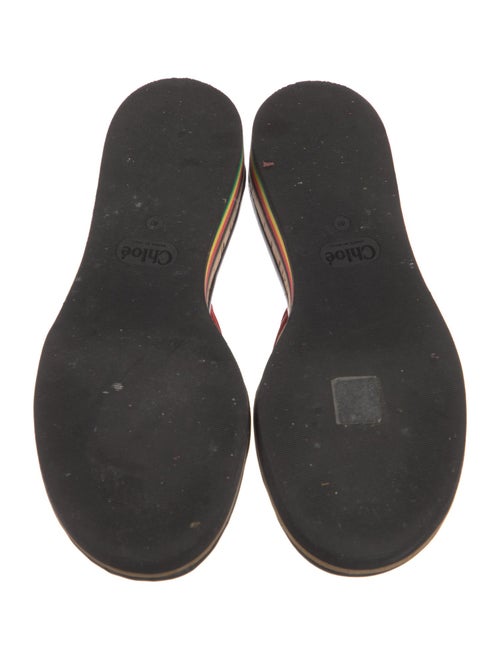 Chloé Leather Colorblock Pattern Slides