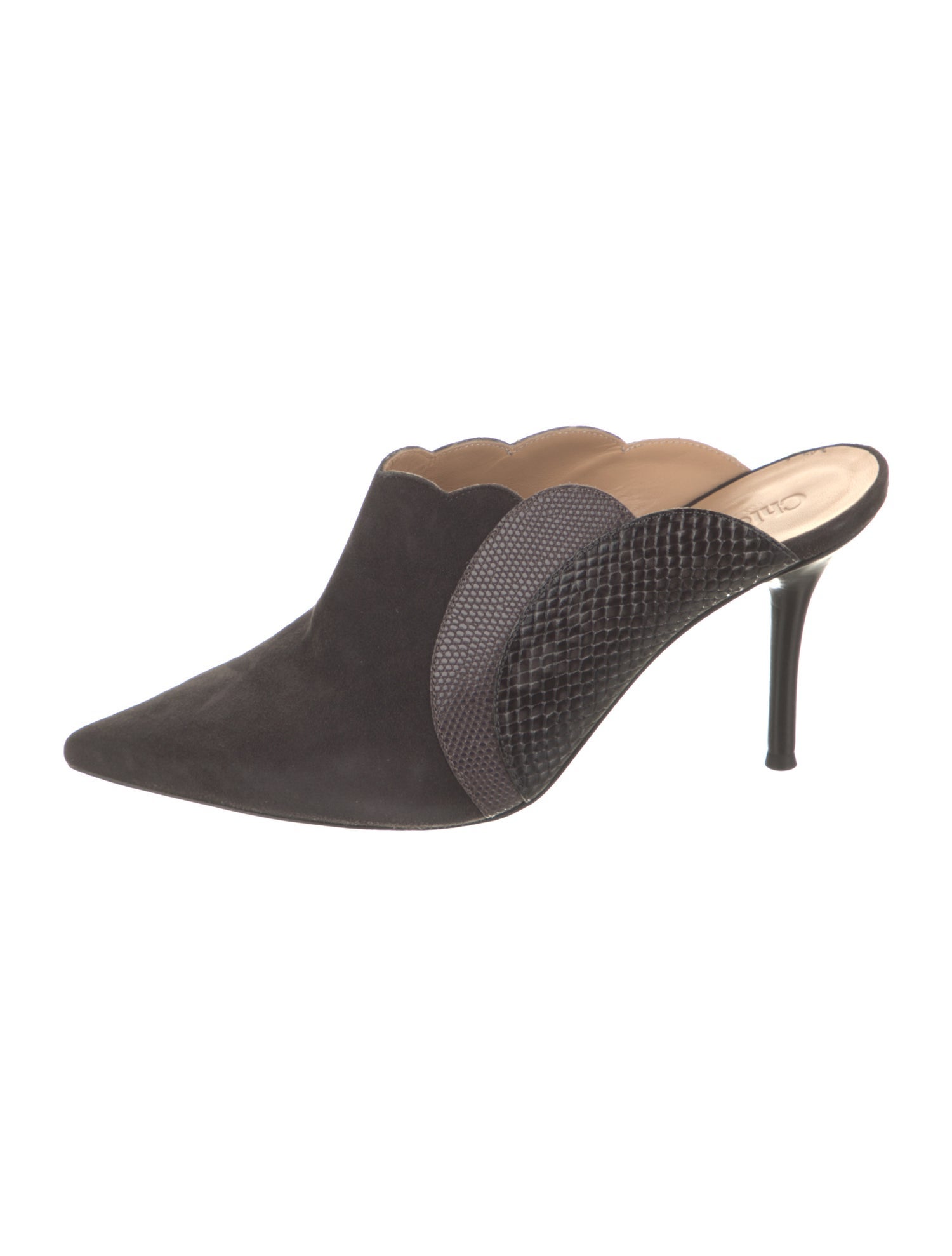 Chloé Suede Scalloped Accent Mules