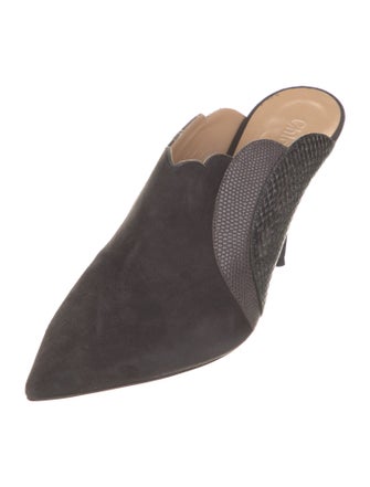 Chloé Suede Scalloped Accent Mules