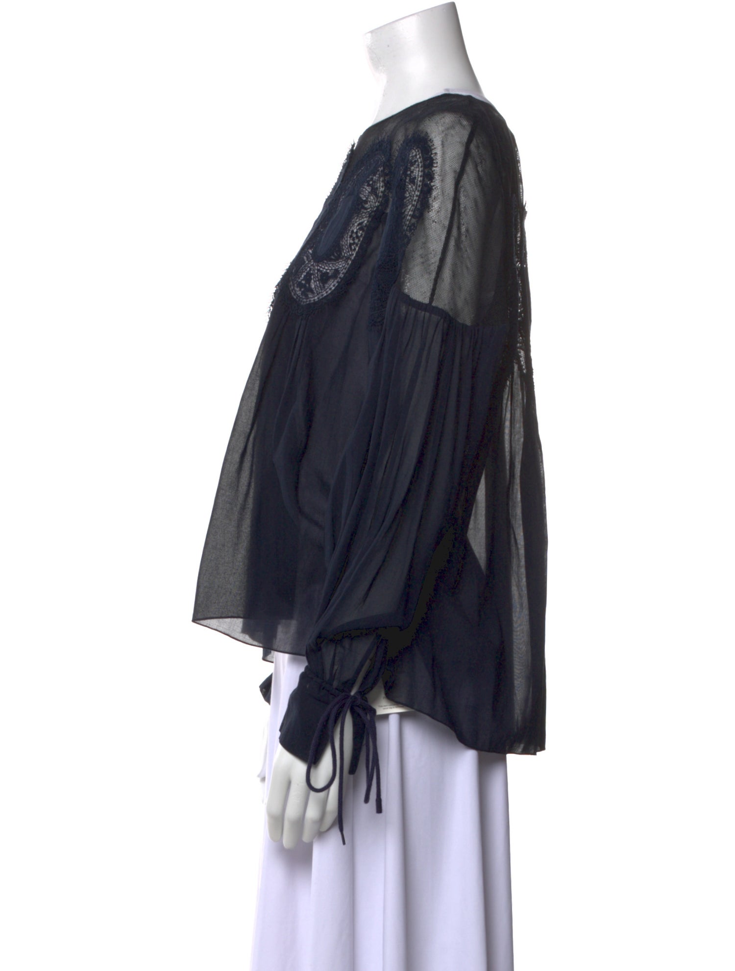 Chloé Bateau Neckline Long Sleeve Blouse