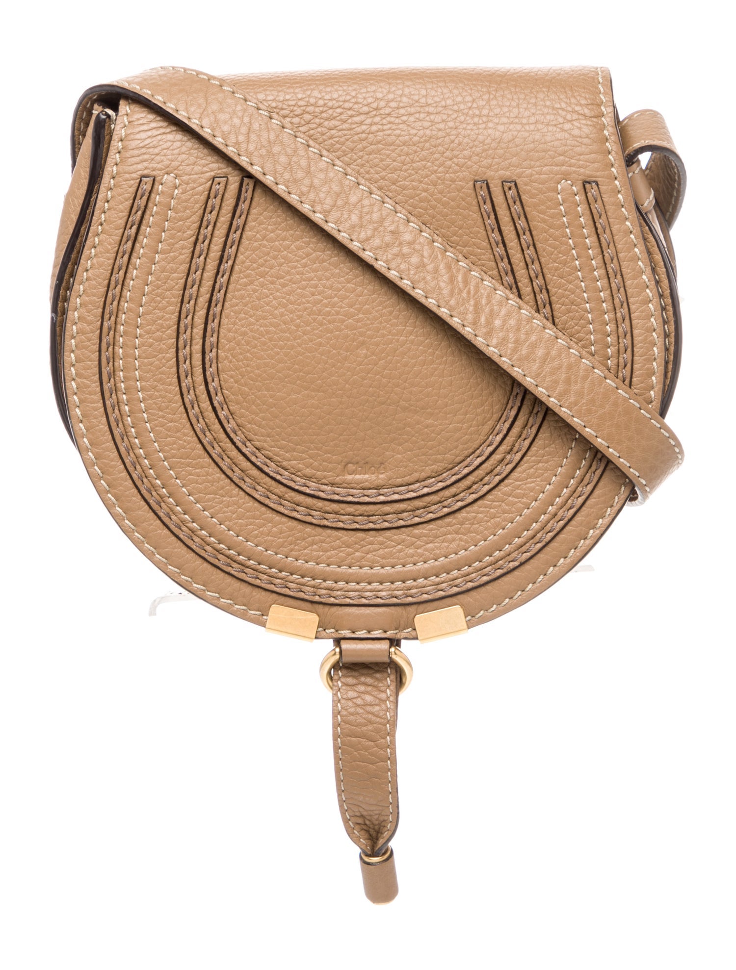 Chloé Leather Marcie saddle bag in grained leather Mini