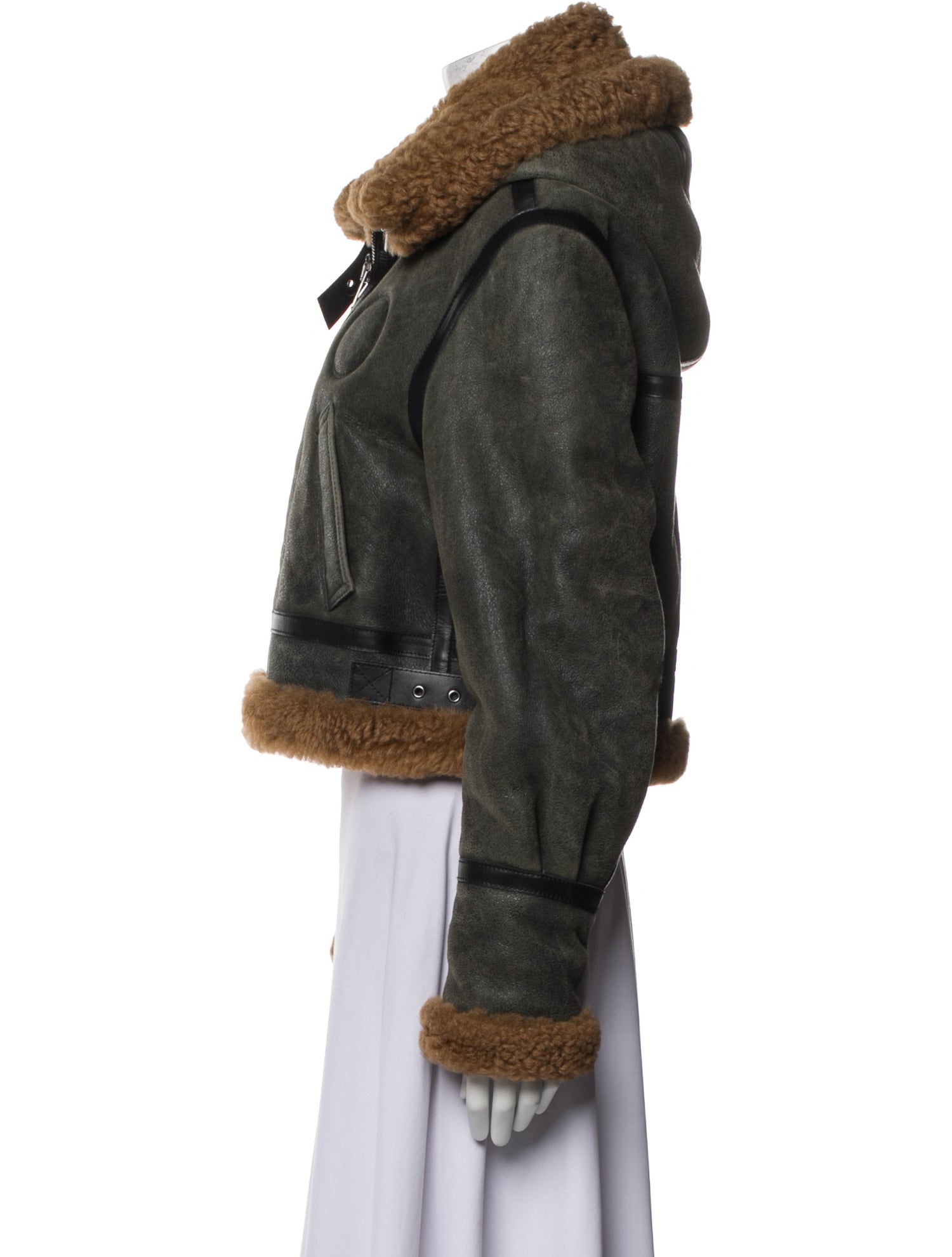 Chloé Lamb Leather Faux Fur Jacket