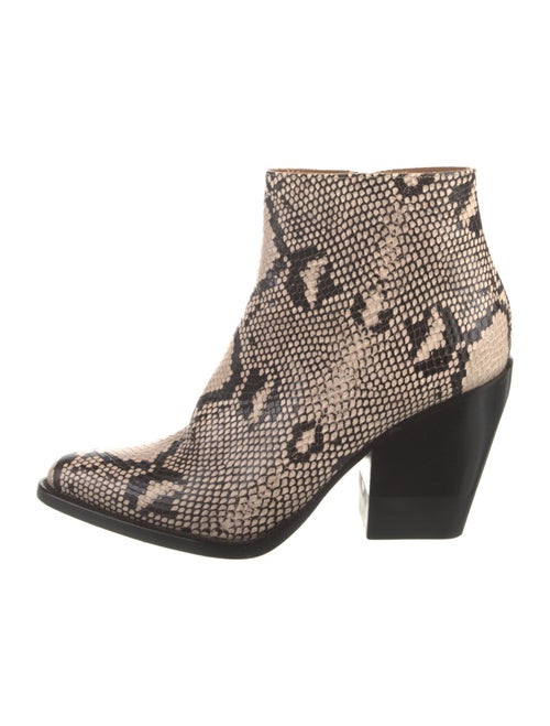 Chloé Embossed Leather Animal Print Boots