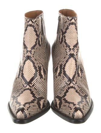 Chloé Embossed Leather Animal Print Boots
