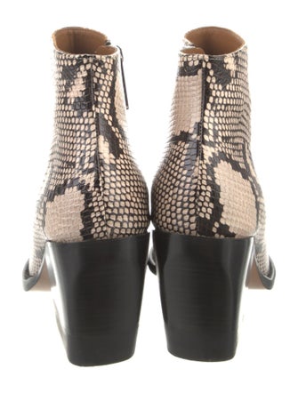 Chloé Embossed Leather Animal Print Boots