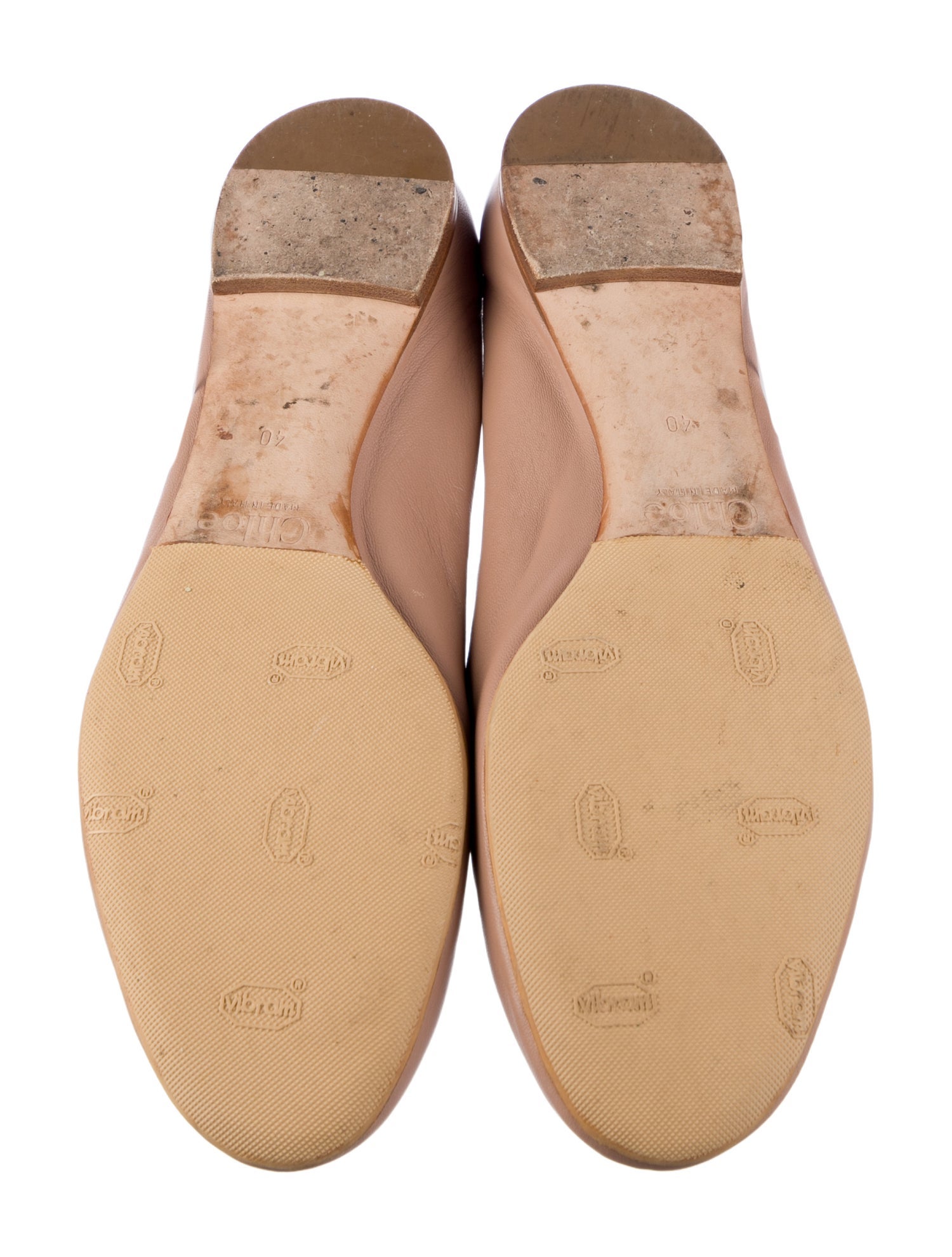 Chloé Leather Scalloped Accent Ballet Flats