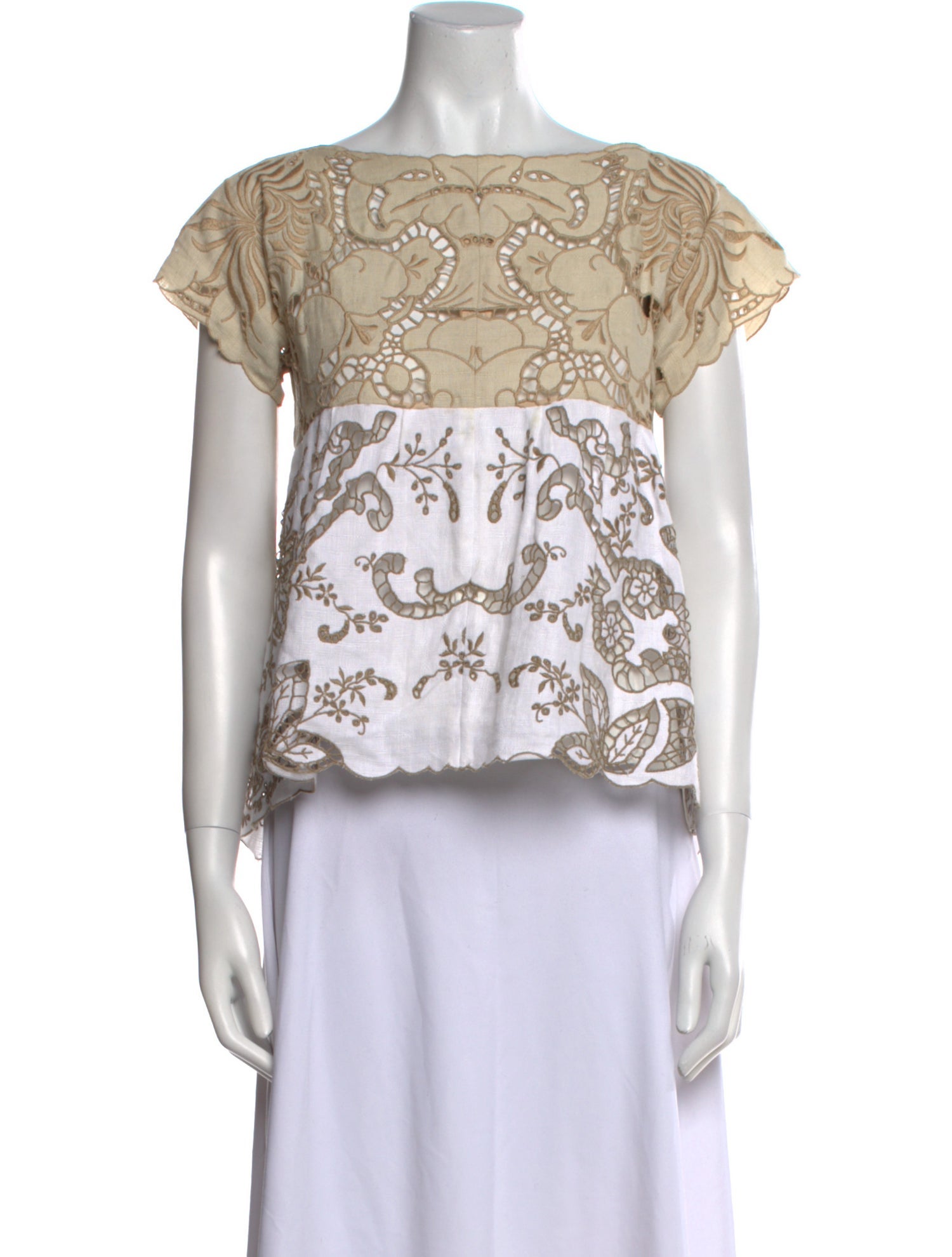 Chloé 2016 Lace Pattern Crop Top