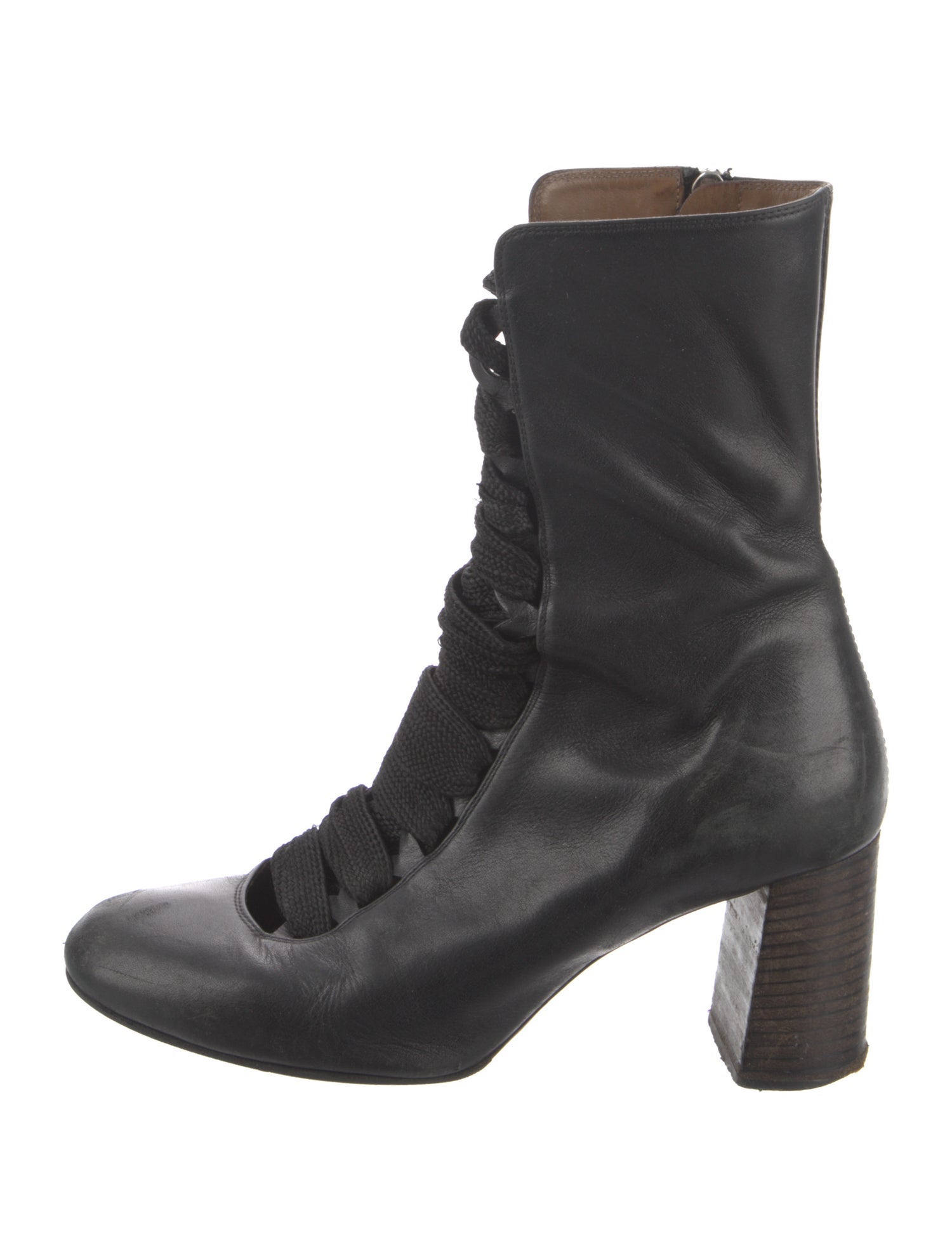 Chloé Leather Combat Boots