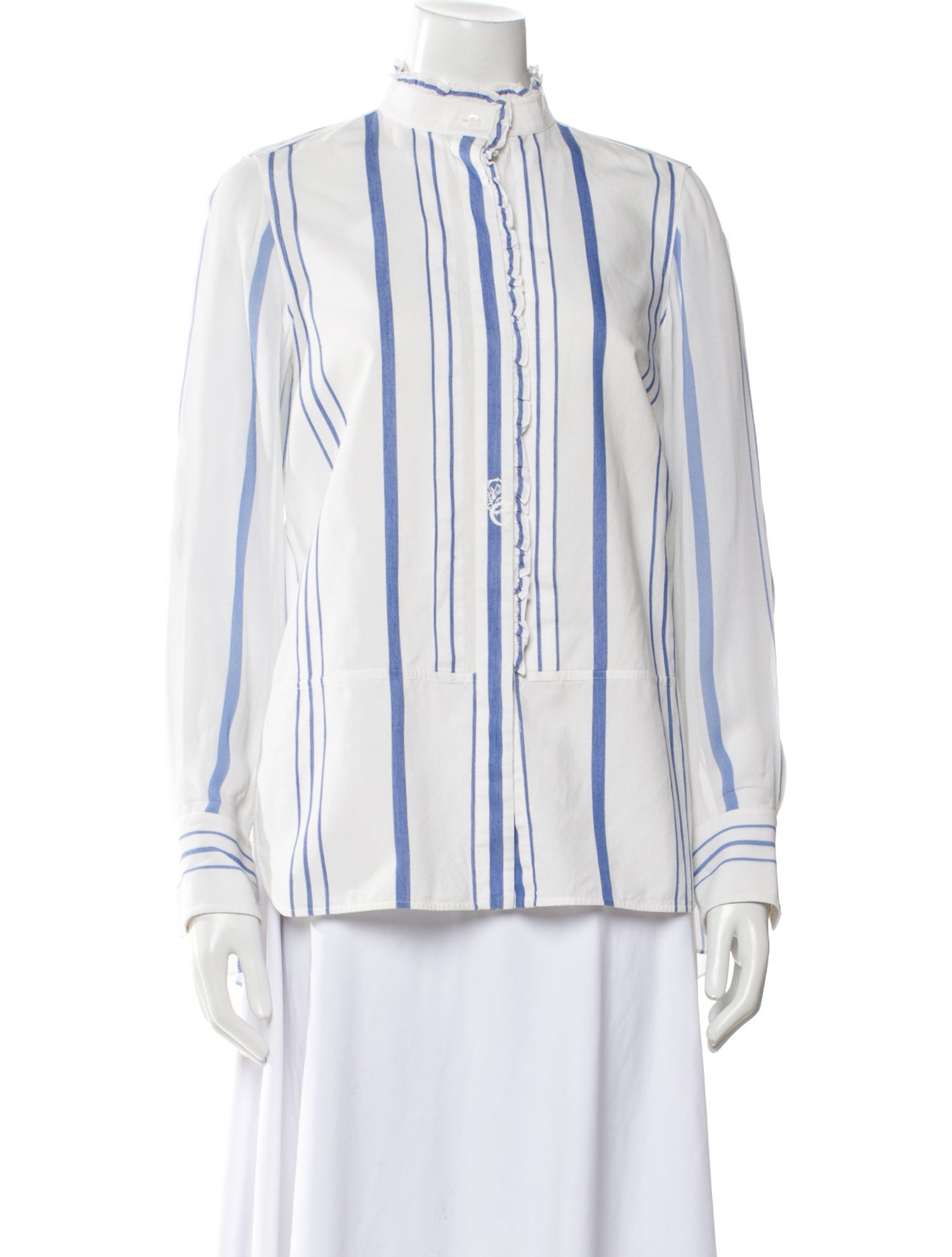 Chloé Striped Mock Neck Blouse