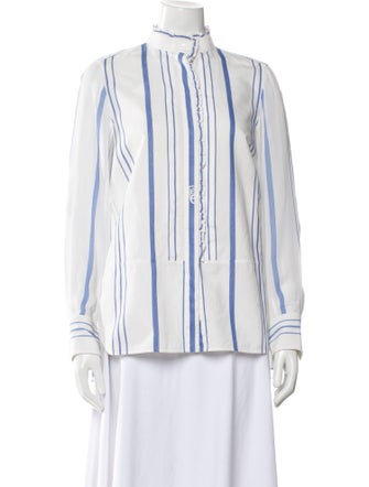 Chloé Striped Mock Neck Blouse