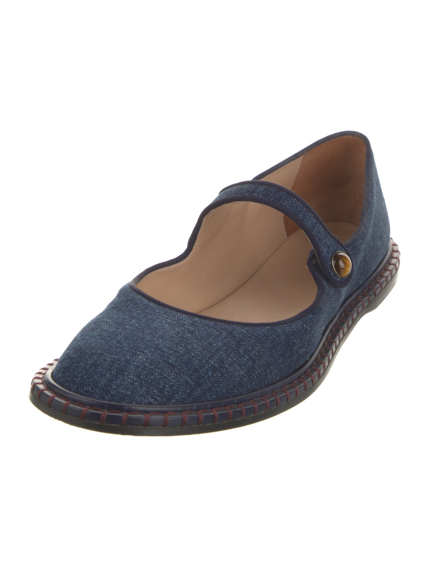 Chloé Denim Mary Jane Flats
