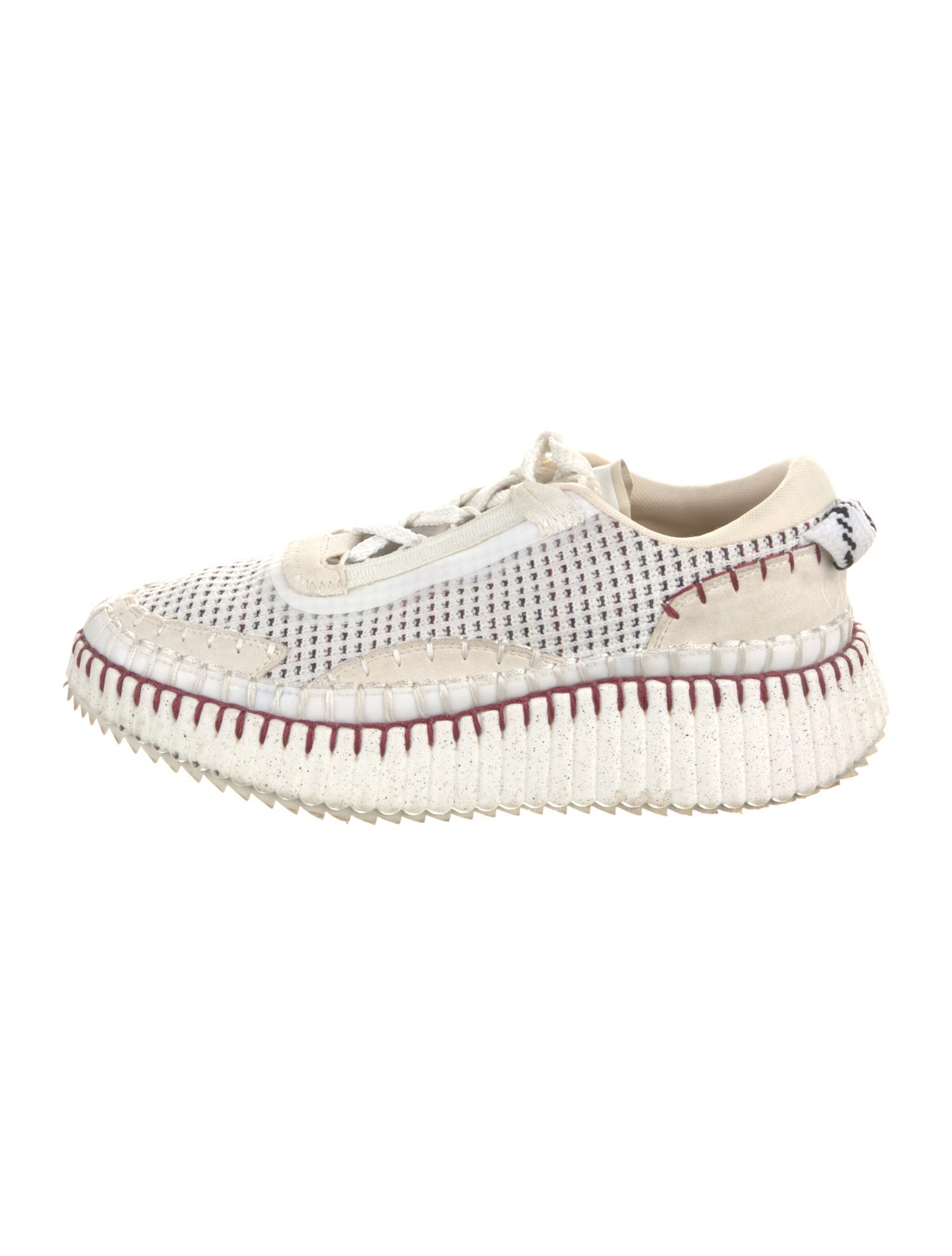 Chloé Colorblock Pattern Whipstitch Trim Sneakers
