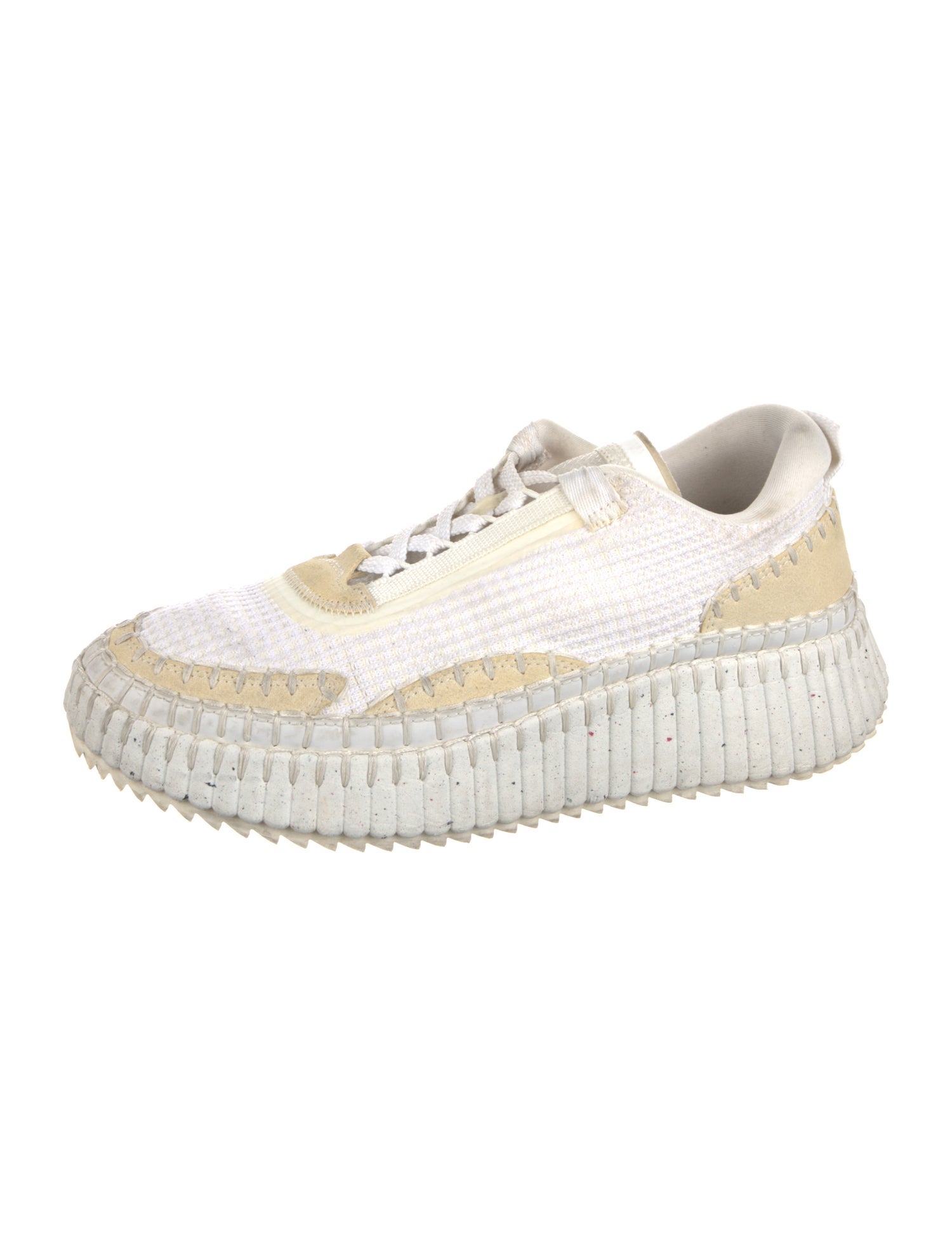 Chloé Colorblock Pattern Mesh Accents Sneakers