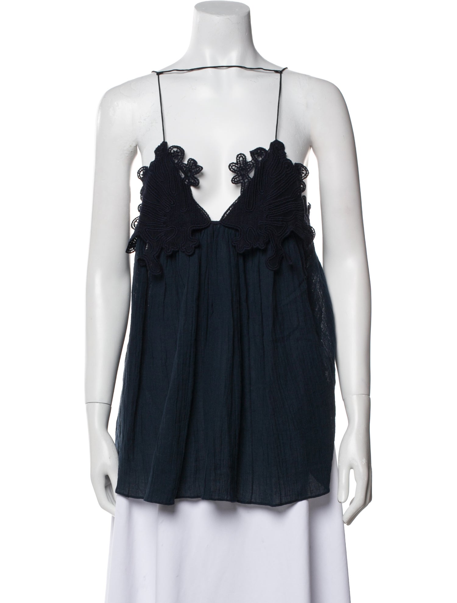 Chloé Linen Square Neckline Blouse