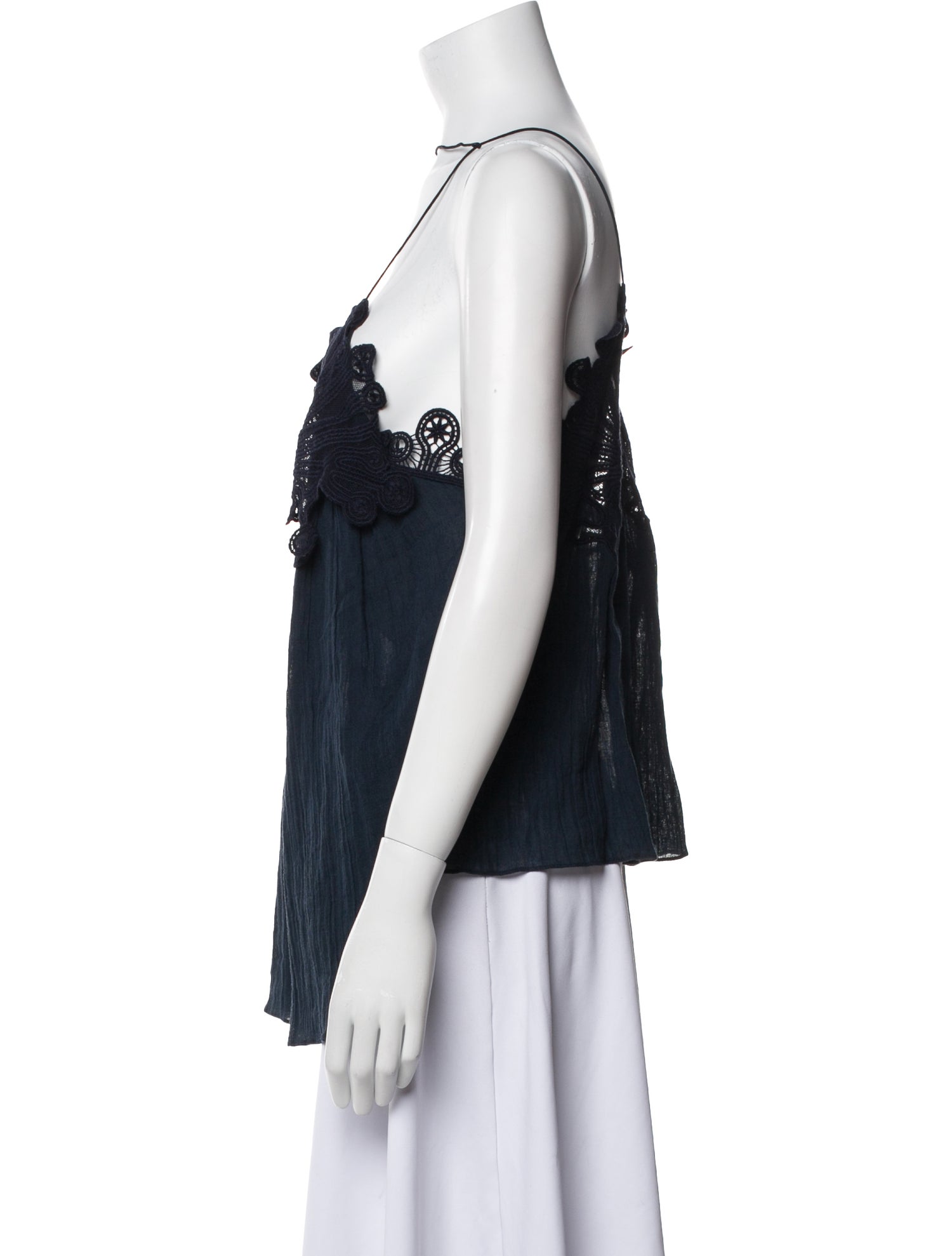 Chloé Linen Square Neckline Blouse