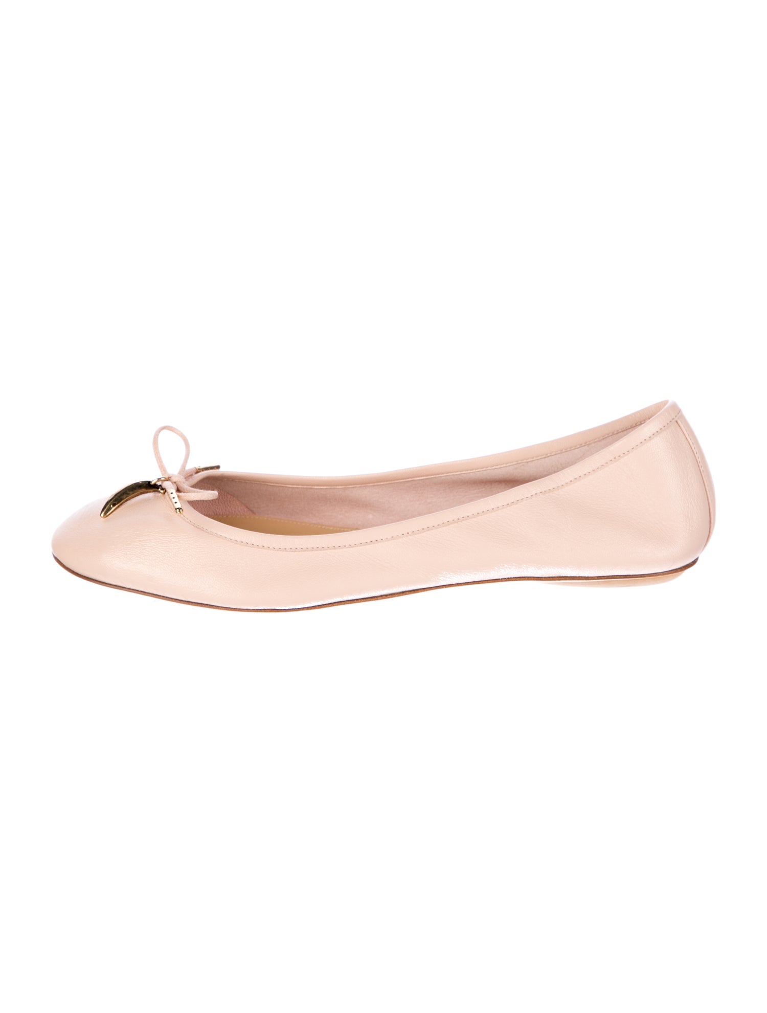 Chloé Leather Bow Accents Ballet Flats