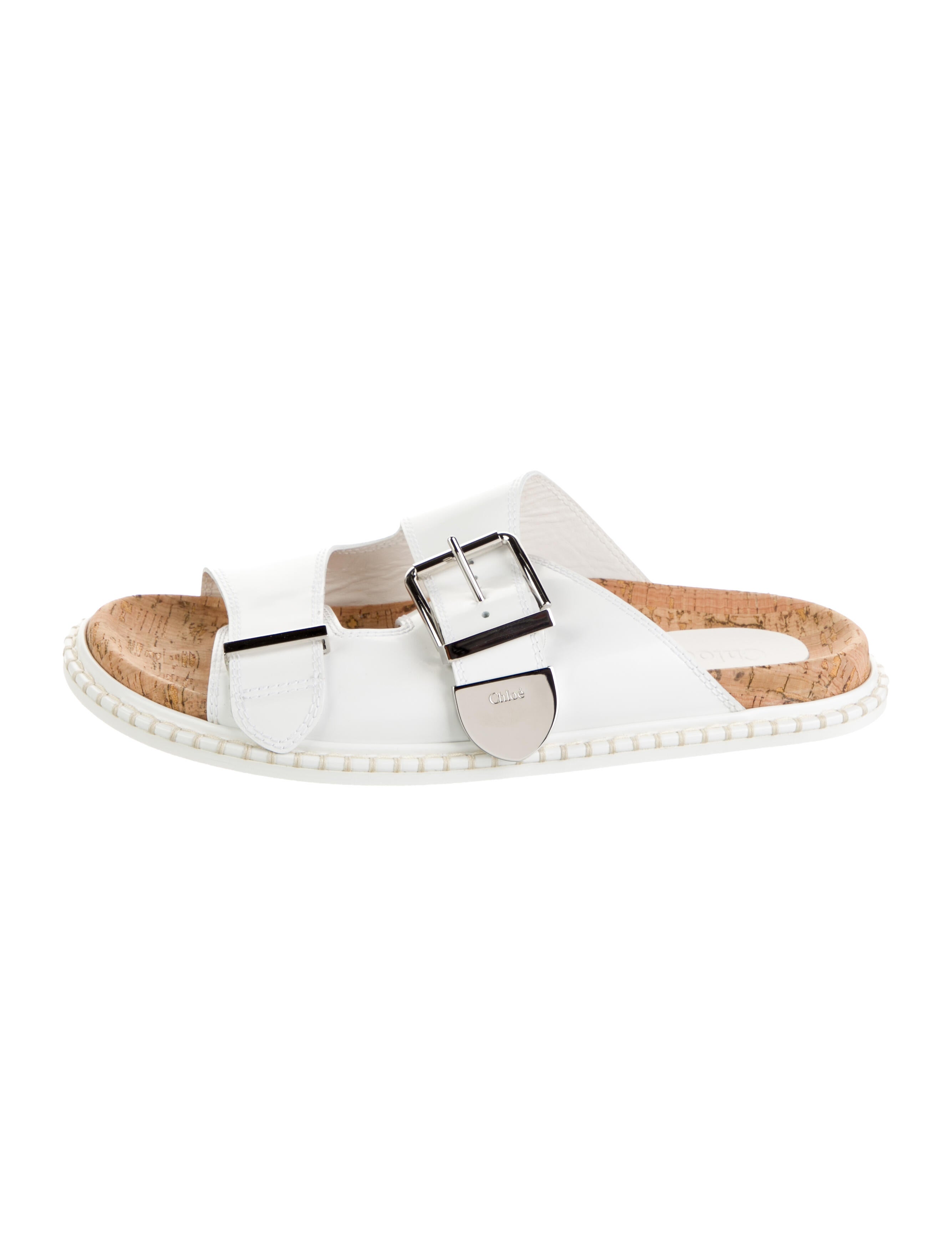 Chloé Leather Colorblock Pattern Slides
