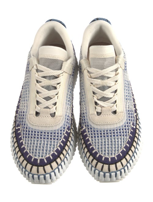 Chloé Tweed Pattern Whipstitch Trim Sneakers