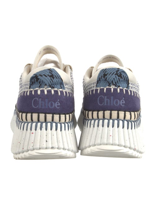 Chloé Tweed Pattern Whipstitch Trim Sneakers