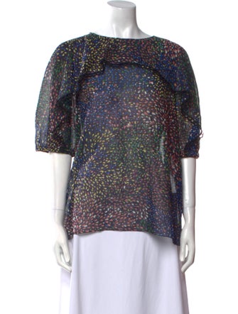 Chloé Printed Bateau Neckline Blouse