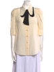 Chloé Silk Three-Quarter Sleeve Button-Up Top