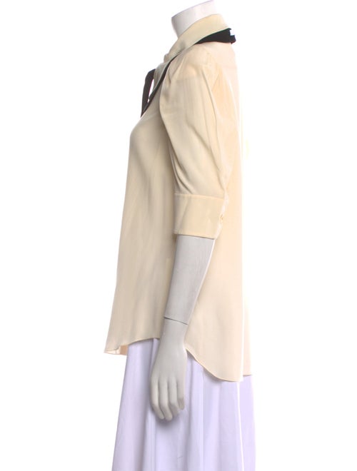 Chloé Silk Three-Quarter Sleeve Button-Up Top