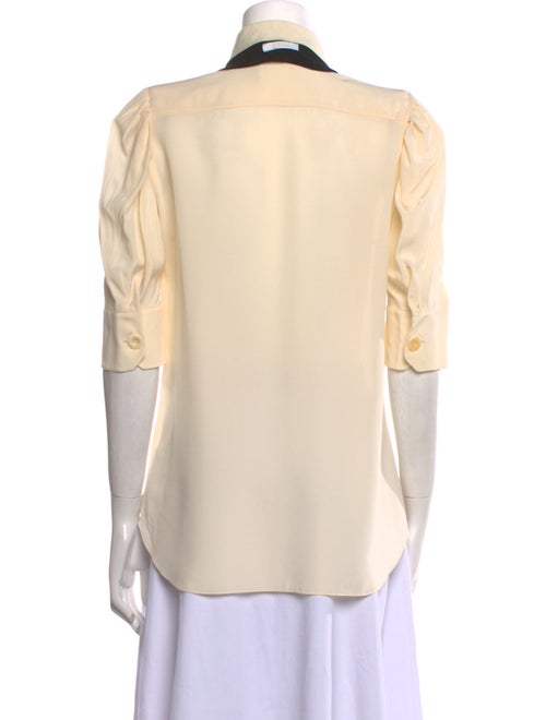 Chloé Silk Three-Quarter Sleeve Button-Up Top