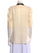 Chloé Silk Three-Quarter Sleeve Button-Up Top