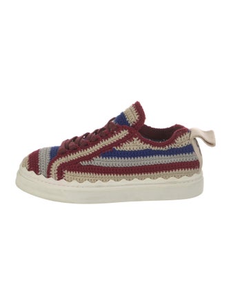 Chloé Printed Leather Trim Embellishment Sneakers