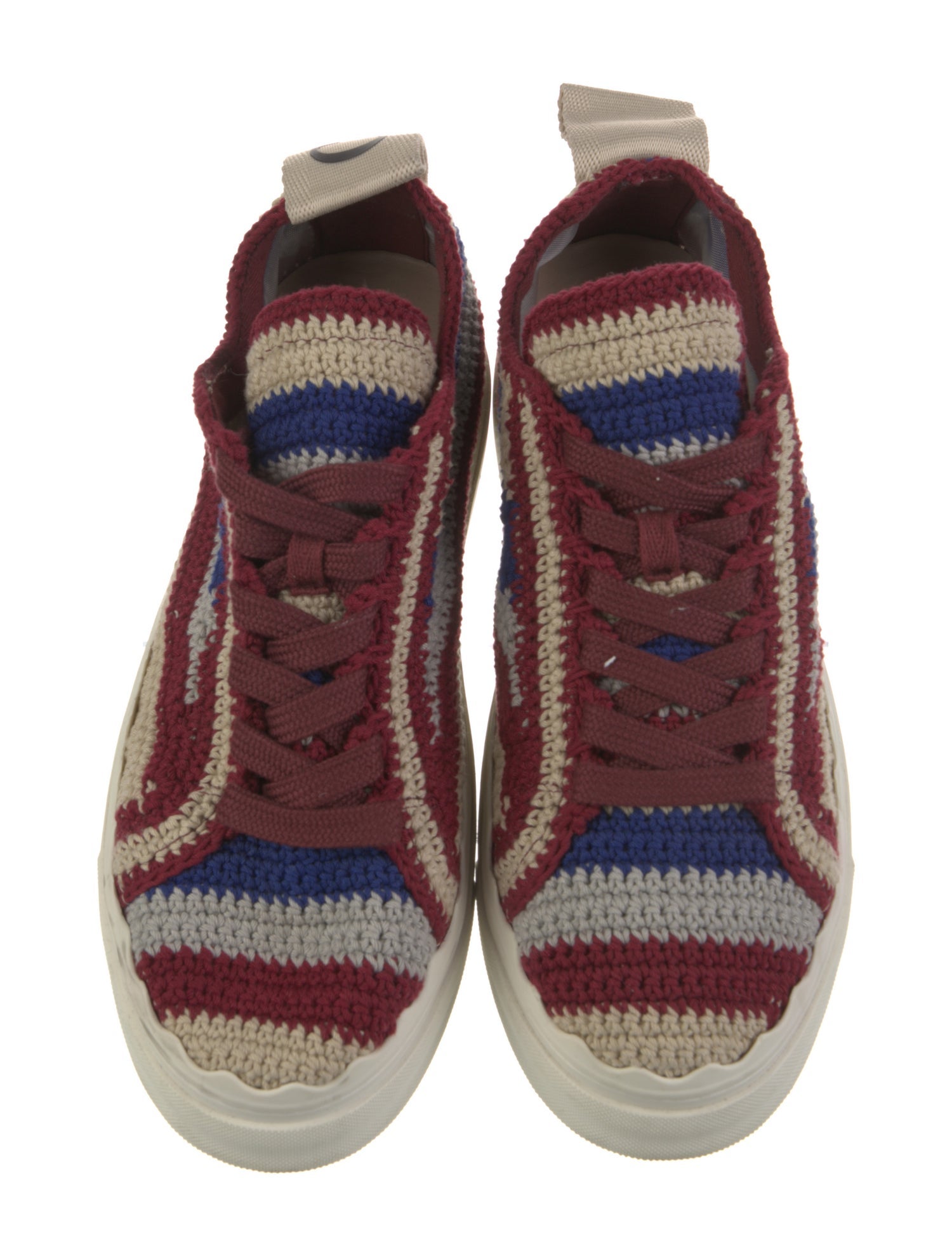 Chloé Printed Leather Trim Embellishment Sneakers