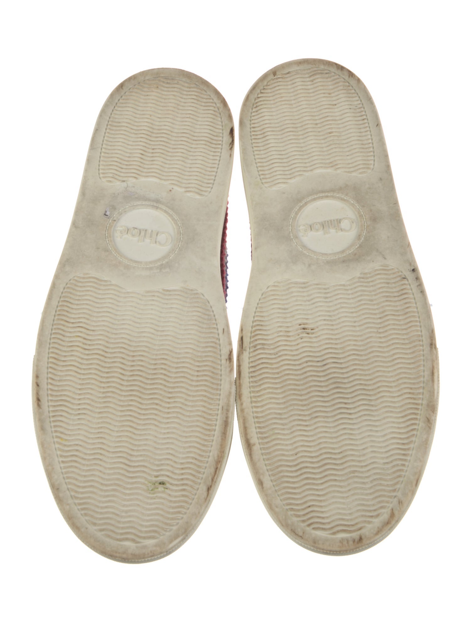 Chloé Printed Leather Trim Embellishment Sneakers