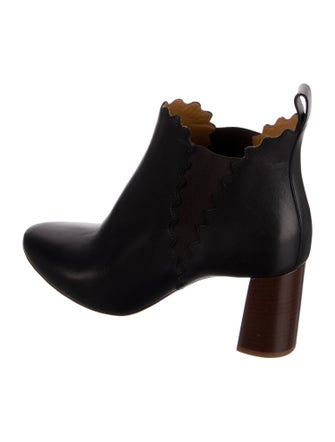 Chloé Leather Scalloped Accent Chelsea Boots
