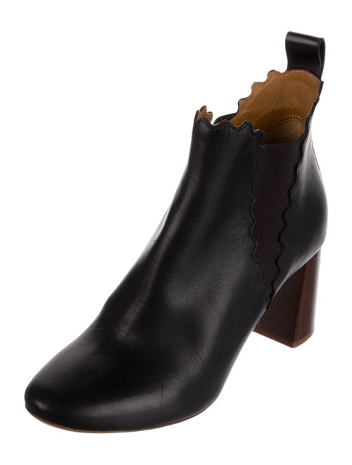 Chloé Leather Scalloped Accent Chelsea Boots