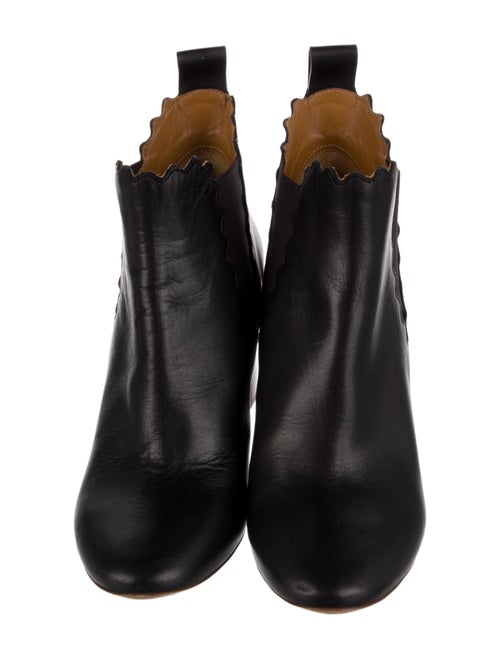 Chloé Leather Scalloped Accent Chelsea Boots