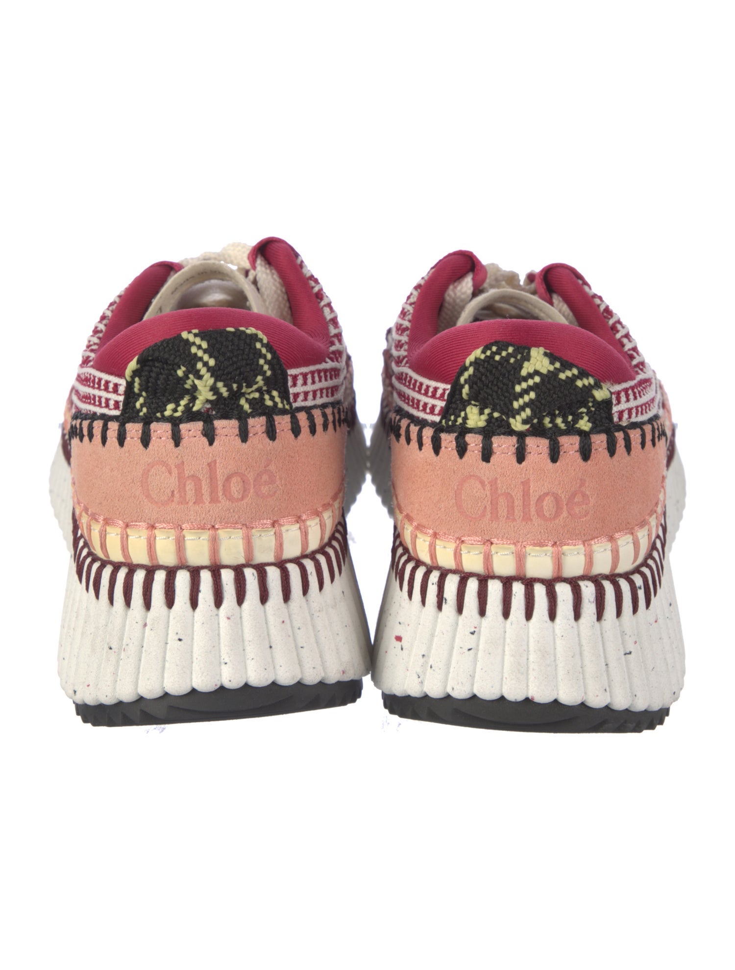 Chloé Patterned Whipstitch Trim Sneakers