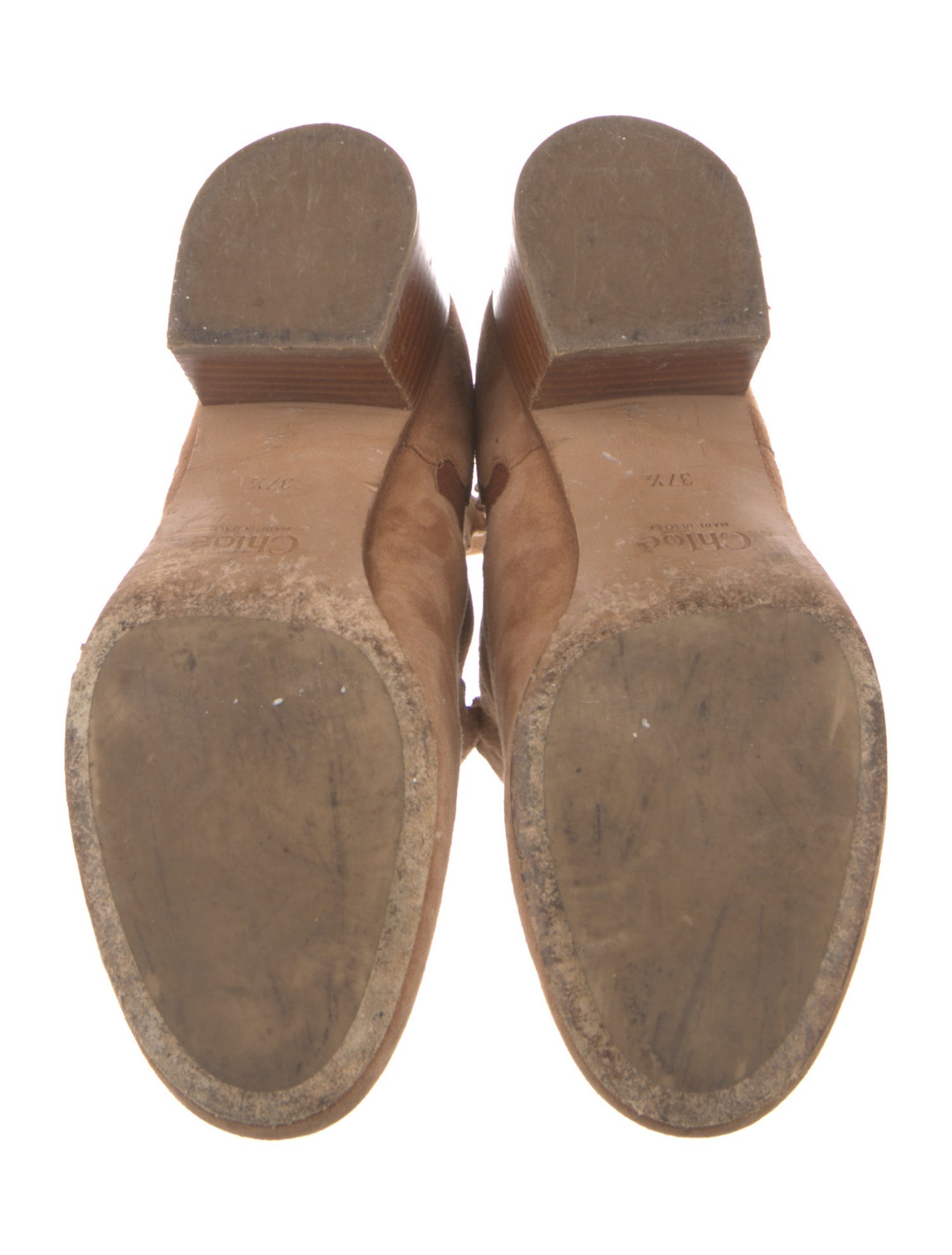 Chloé Suede Scalloped Accent Chelsea Boots