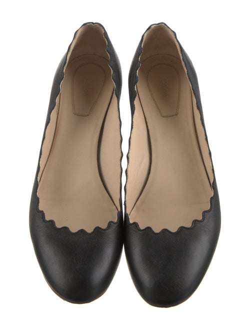 Chloé Leather Scalloped Accent Pumps