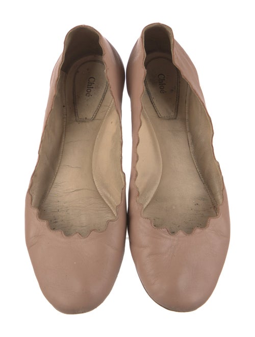 Chloé Leather Scalloped Accent Sandals