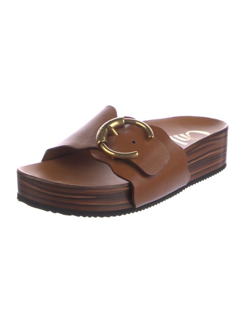 Chloé Leather Scalloped Accent Slides