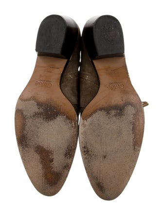 Chloé Suede Studded Accents Lace-Up Boots