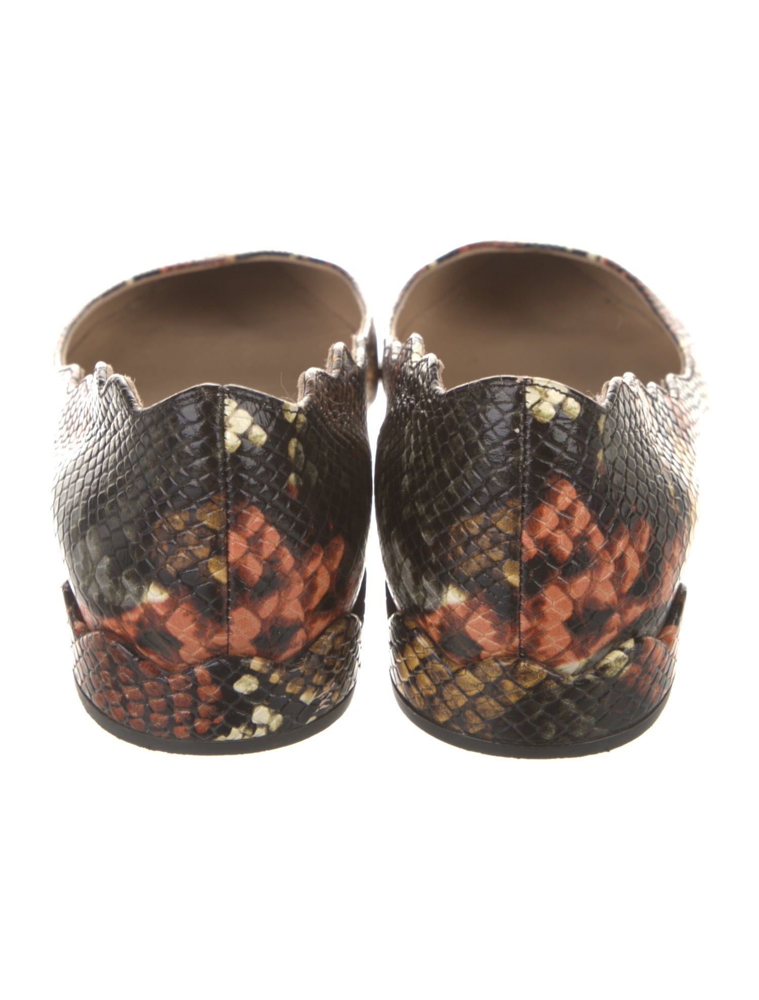 Chloé Embossed Leather Animal Print Ballet Flats