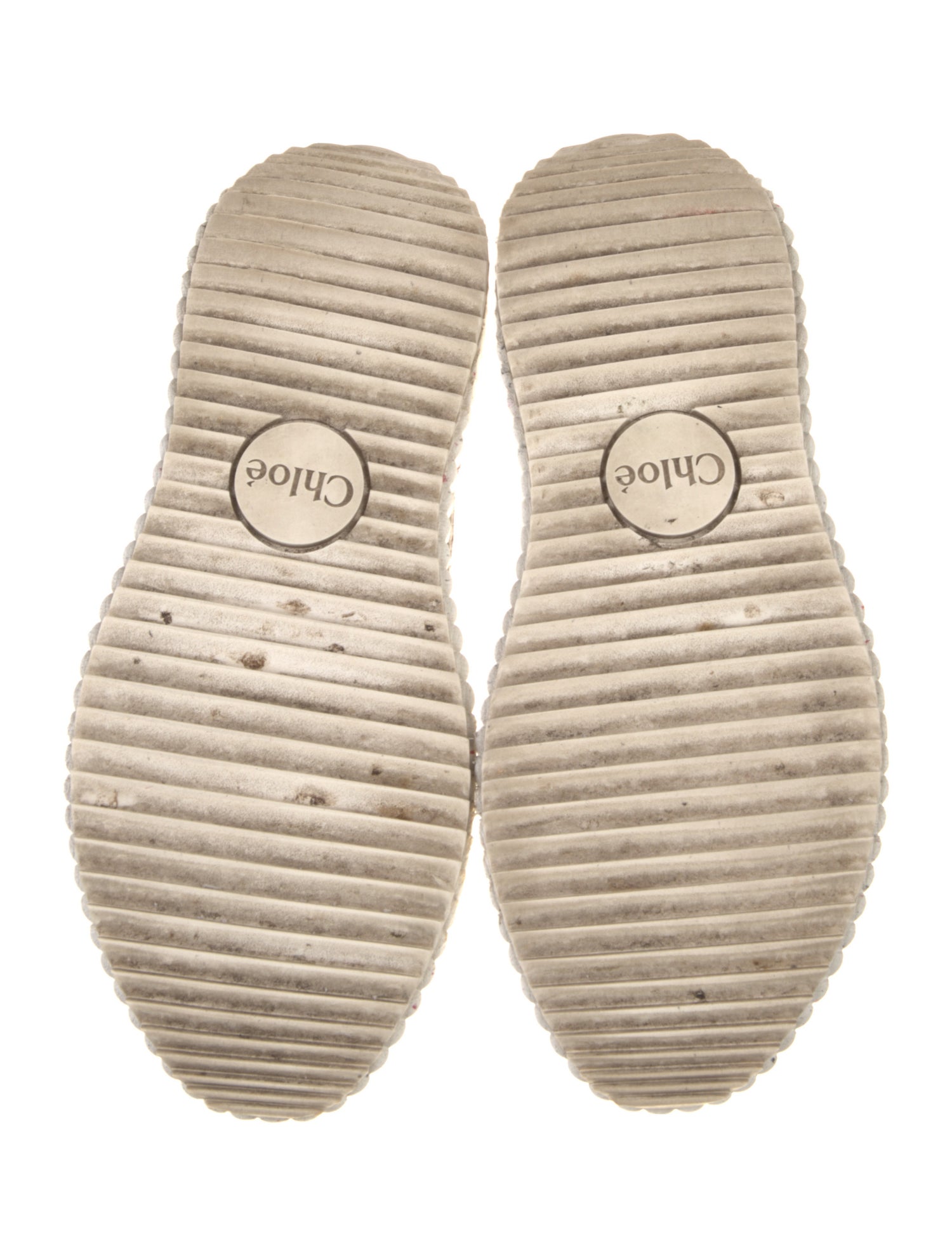 Chloé Plaid Print Whipstitch Trim Sneakers