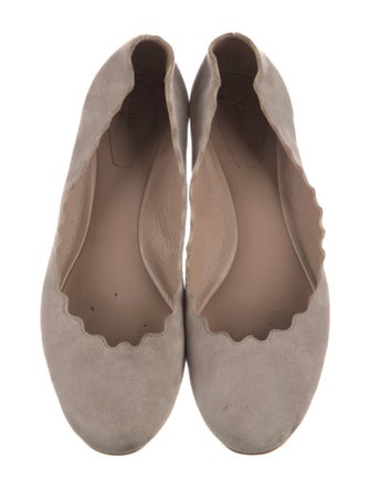 Chloé Suede Scalloped Accent Ballet Flats