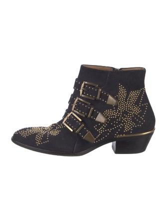 Chloé Suede Studded Accents Boots