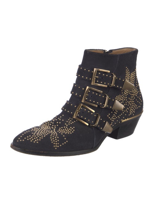 Chloé Suede Studded Accents Boots