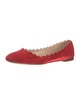 Chloé Suede Scalloped Accent Ballet Flats