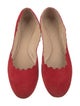 Chloé Suede Scalloped Accent Ballet Flats
