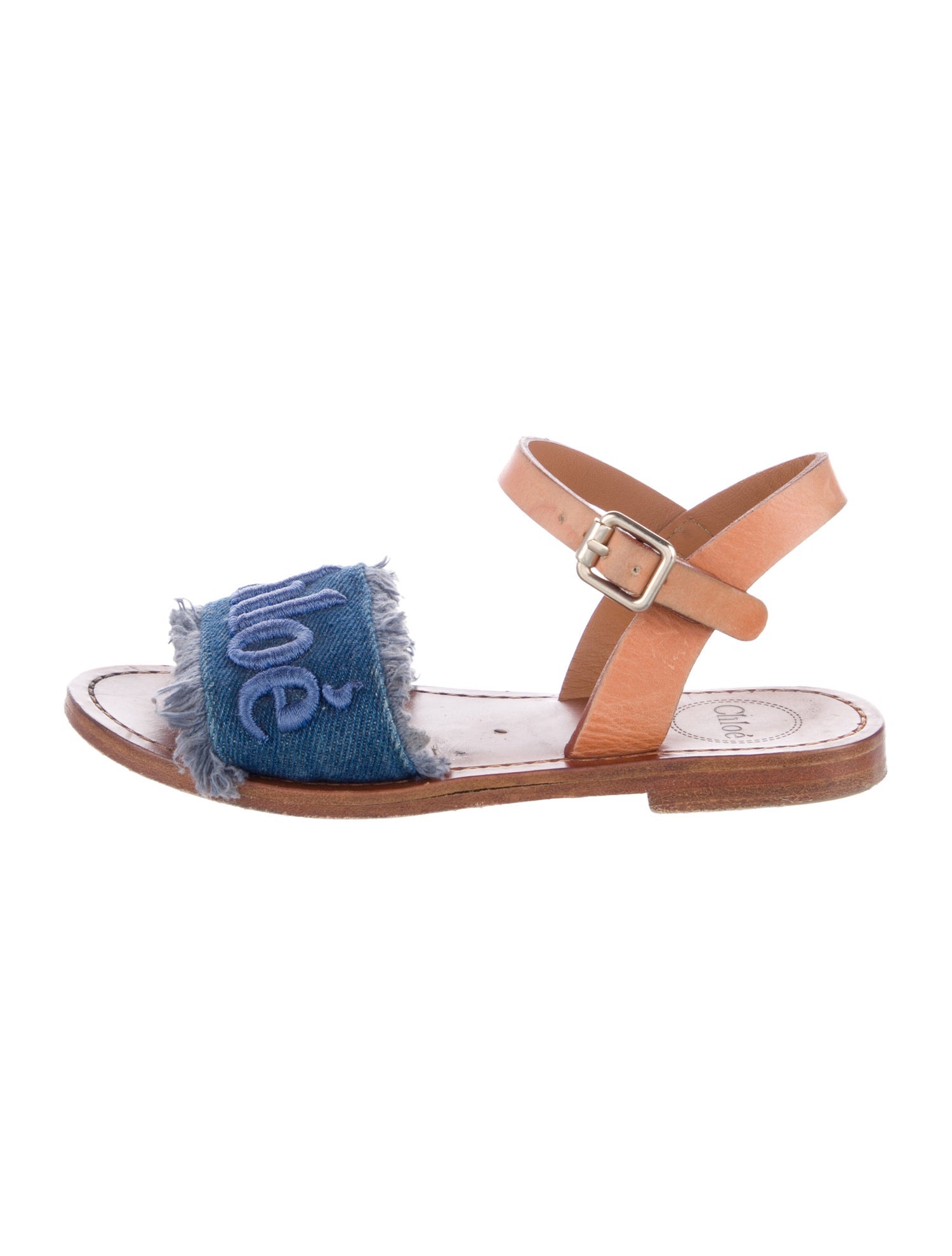 Chloé Kids Logo Denim Sandals