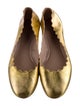 Chloé Leather Scalloped Accent Ballet Flats