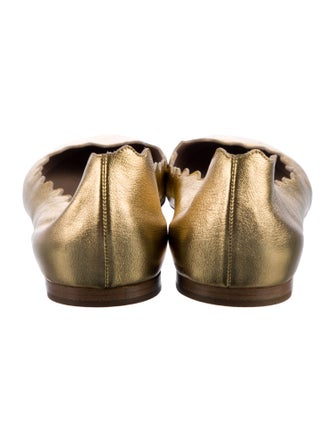 Chloé Leather Scalloped Accent Ballet Flats